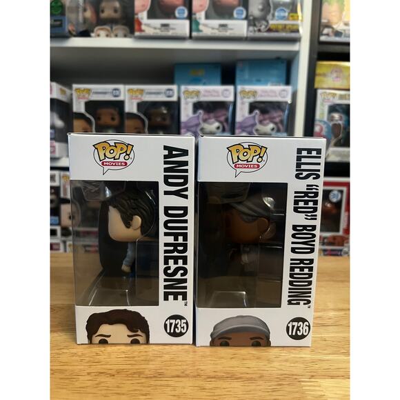 2 VAULTED Shawshank Redemption Funko Pops Andy Dufresne Ellis Red #1735 Movies - Picture 2 of 6